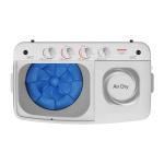 توشيبا غسالة ملابس، نصف اتوماتيك، تحميل علوي، 14 كجم، حوضين، VH-Q150MEG - ابيض