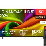 إل جي شاشة سمارت، 50 بوصة، دقة 4K، ريموت ماجيك، 50NU840B6LA - اسود