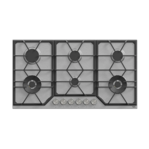Teva Built-in Gas Cooker, 90 cm, 6 Burners, Stainless Steel, RT191 - Silver