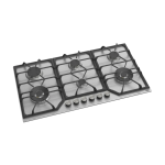 Teva Built-in Gas Cooker, 90 cm, 6 Burners, Stainless Steel, RT191 - Silver