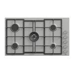 Teva Built-in Gas Cooker, 90 cm, 5 Burners, Stainless Steel, ED221 - Silver