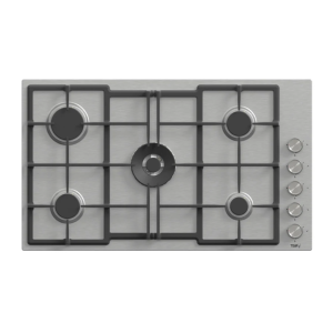 Teva Built-in Gas Cooker, 90 cm, 5 Burners, Stainless Steel, ED221 - Silver
