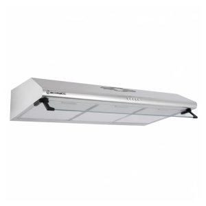 إيكوماتك شفاط بلت إن، مسطح، 90 سم، 650 م3/س، 3 سرعات، إضاءة ليد، H96NCF - فضي