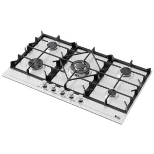 بيورتي بوتاجاز بلت إن، غاز، 90 سم، 5 شعلة، HPT906S - فضي